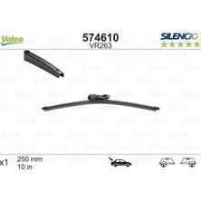 Valeo 574610 - Silencio VR263 X1 250MM Arka Scırocco Silencio X-Trm Flat Blade Muz Tipi Silecek Binek