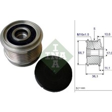 Ina 535016110 - Alternatör Kasnağı Volvo S40 2.4 T5 04-12 C30 2.4 T5 06-12 C70 2.4 T5 06-09 V40 13 V50 07