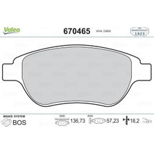 Valeo 670465 - Ön Balata P207 06 P307 00 Doblo 01 Partner 03 Berlıngo 00 C3 02 C4 04 Xsara 00
