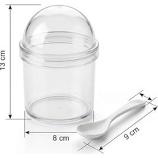 Şeffaf Kapaklı 4’lü Baharatlık Seti + Kaşık – 13 cm Yükseklik, 8 cm Genişlik – Çok Amaçlı Baharat ve Gıda Saklama Kutusu