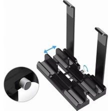 Krk Store Laptop Stand Dikey ve Eğimli 3 Slotlu Ayarlanabilir Masaüstü Organizer Telefon Tablet Uyumlu Kaymaz Silikon Pedli Ergonomik Masa Düzenleyici Pvc Tpu Alaşım Siyah