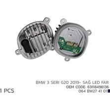 Niken Nıken 064BW274101 - Bmw 3 Serı G20 2019- Sağ LED Far Modül 63118496136