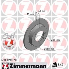 Zimmermann Zımmermann 610.1198.20 - Arka Fren Aynası Volvo S40 V40 95-04 Carısma 95-06 Space Star 98-04 260×10X4DL 98647