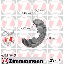 Zimmermann Zımmermann 430.1776.20 - Arka Kampana Astra F 1.4i-1.6i 91 98 Kadett 79 91 228×200X38X100X56 4dl