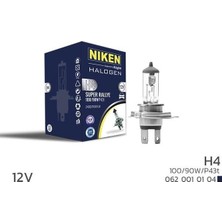 Niken Nıken 0620010104 - Nıken H4 100W/90W Halojen Ampul P43T 12V