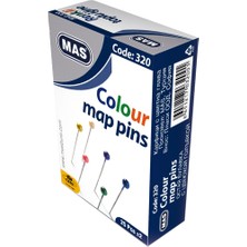 Kitabevimden Mas Toplu Iğne Renkli Başlı 32 mm (36 Paket)