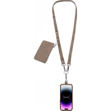 BloominBag Léona Mink Taupe Telefon Askısı ve Kartlıklı Cüzdan Seti