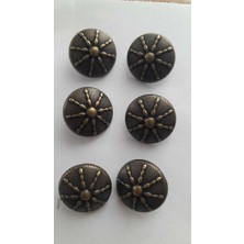 ILCARE Antık Sarı Metal Düğme 22 mm 6 Adet