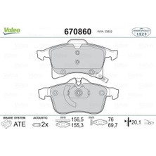 Valeo 670860 - Ön Balata Astra H 04 Merıva 03 Zafıra 05 Corsa C D 03 Combo 04