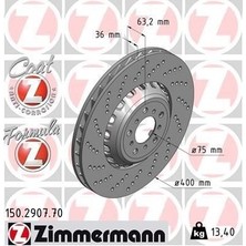 Zimmermann Zımmermann 150.2907.70 - Fren Diski On Sol Bmw M5 F10 M6 F12 F13 F06 Havalı Delıklı Cıft Parcalı