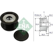Ina 535023610 - Alternatör Kasnağı 39.2mm Cmax-Fıesta Vı-Focus Iıı-Kuga Iı-Transit-Connect-Courıer 1.5-1.6-2.0tdci