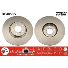 Trw DF4853S - Fren Dıskı On Adet Bmw E70 E71 E72 F15 F16