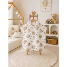 Sallhome Koala Desenli Kapüşonlu Müslin Çocuk Pançosu | %100 Pamuk | 2-6 Yaş