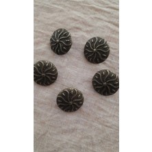ILCARE Antık Sarı Metal Düğme 18 mm 5 Adet