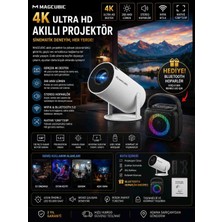 Heyf 4K Ultra Hd Akıllı Projeksiyon Cihazı + Bluetooth Hoparlör Hediye