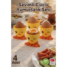 Genchome Homeware Sevimli Civciv Yumurtalık 4’lü Set | Bpa Free Yumurta Standı | Çocuklar Için Eğlenceli Kahvaltılık