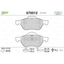 Valeo 670012 - Ön Balata Megane Iı 02 Scenıc Iı 02 Clıo Iıı 05 1.5dci 1.6 16V 2.0 16V