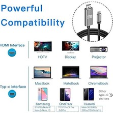 NY Home Hc-01 Type-C To 4K Ultra Full Hd HDMI Usb-C Tak Çalıştır Görüntü Aktarım Kablosu-1.8m