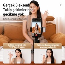 NY Home Gimbal Yüz Takip Telefon Sabitleyici 360° Video Canlı Yayın Akıllı Tripod Direk Bağlantı