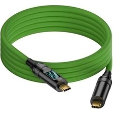 NY Home Type C To Type C 100W Hızlı Şarj 20GBPS Veri Transfer Hızı 8K60Hz Görüntü Aktarım Kablosu 2 Metre Yeşil Grn-02