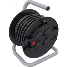 Kırkdabir Bemis 4 Adet Topraklı Prizli Makaralı Bemis Kauçuk Ups Topraklı Fişli Öznur 15 Metre 3x1,5mm Kauçuk (H05RR-F) Seyyar Ara Kablo - Siyah