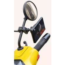NY Home Vespa, Arora Cappuccino, Lambretta, Peugeot Modelleri ile Uyumlu Magsafe ile Uyumlu Telefon Tutucu – Ayna Demirine ve Gidona Takılabilir, 360° Döner | QL10