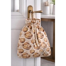 NUMI Naturals %100 Pamuk Kumaş Büzgülü Ekmek Saklama Torbası - 35*40 cm