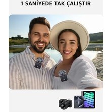 NY Home Robeve Ikili Kablosuz Yaka Mikrofonu Type C Android iPhone Uyumlu Canlı Yayın Ses Video Mikrofonu