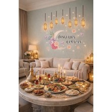 Yağmur Store Sticker Hoş Geldin Ramazan Dekorlu Ahşap Kapı Süsü, Ramazan Süsleri, Ramazan Tavan Süsü, Dekor Iftar, Sahur