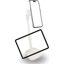 NY Home Masa Üstü Tablet ve Telefon Tutucu Plastik Aparat Beyaz Telefon Standı