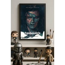 Duvarda Frankenstein Siyah Ahşap Çerçeveli Poster, Dekoratif Film Duvar Tablosu