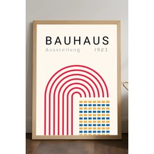 Duvarda Bauhaus Doğal Ahşap Çerçeveli Poster, Dekoratif Sanatsal Duvar Tablosu