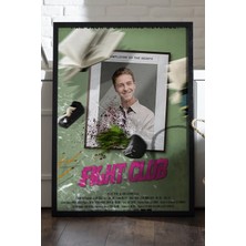 Duvarda Fight Club Siyah Ahşap Çerçeveli Poster, Dekoratif Film Duvar Tablosu