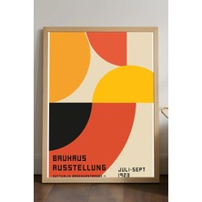 Duvarda Bauhaus Doğal Ahşap Çerçeveli Poster, Dekoratif Sanatsal Duvar Tablosu