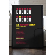 Duvarda 12 Sinirli Adam Siyah Ahşap Çerçeveli Poster, Dekoratif Film Duvar Tablosu