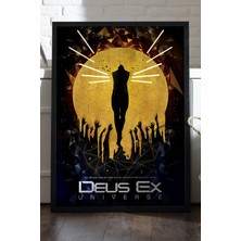 Duvarda Deus Ex Universe Siyah Ahşap Çerçeveli Poster, Dekoratif Oyun Duvar Tablosu