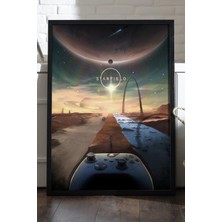 Duvarda Starfield Siyah Ahşap Çerçeveli Poster, Dekoratif Oyun Duvar Tablosu