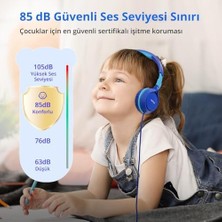 NY Home Earfun S1 Kablolu Kulaküstü Çocuk Kulaklık - Ayarlanabilir Kafa Bandı - Okul/seyahat/erkek/kız Çocuklar/bilgisayar/tablet Için Taşınabilir - Mavi (Earfun Türkiye Garantili)