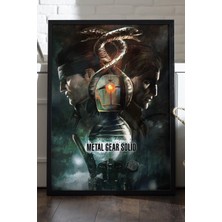 Duvarda Metal Gear Solid Siyah Ahşap Çerçeveli Poster, Dekoratif Oyun Duvar Tablosu