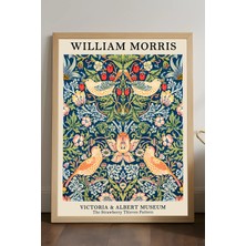 Duvarda William Morris Doğal Ahşap Çerçeveli Poster, Dekoratif Sanatsal Duvar Tablosu