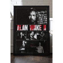Duvarda Alan Wake Iı Siyah Ahşap Çerçeveli Poster, Dekoratif Oyun Duvar Tablosu