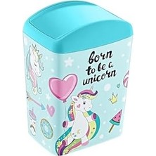 Yağmur Store Soft Resimli Çöp Kutusu Döner Kapak 5 Lt Unicorn