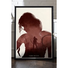 Duvarda Tomb Raider Siyah Ahşap Çerçeveli Poster, Dekoratif Oyun Duvar Tablosu