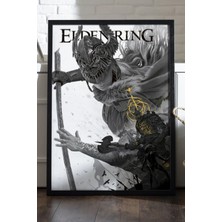 Duvarda Elden Ring Siyah Ahşap Çerçeveli Poster, Dekoratif Oyun Duvar Tablosu
