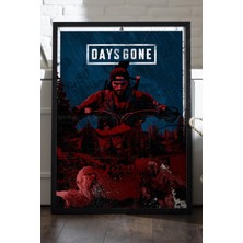 Duvarda Days Gone Siyah Ahşap Çerçeveli Poster, Dekoratif Oyun Duvar Tablosu