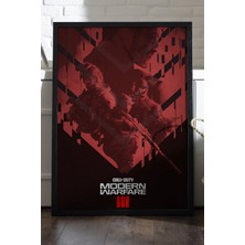 Duvarda Call Of Duty Modern Warfare Siyah Ahşap Çerçeveli Poster, Dekoratif Oyun Duvar Tablosu