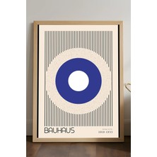 Duvarda Bauhaus Doğal Ahşap Çerçeveli Poster, Dekoratif Sanatsal Duvar Tablosu
