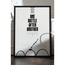 Duvarda One Battle After Another Siyah Ahşap Çerçeveli Poster, Dekoratif Film Duvar Tablosu