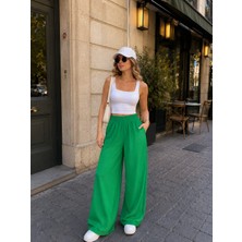 Mayla Kadın Beli Lastikli Bol Paça Pantolon
