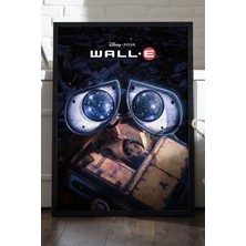 Duvarda Wall E Siyah Ahşap Çerçeveli Poster, Dekoratif Film Duvar Tablosu